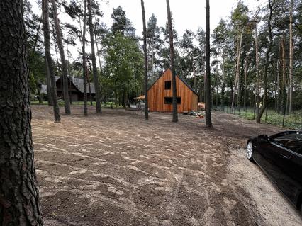 Gotowy dom szkieletowy - widok z działki w Sokolnikach