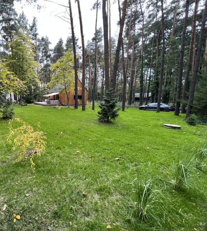 Dom szkieletowy w Sokolnikach - widok z ogrodu